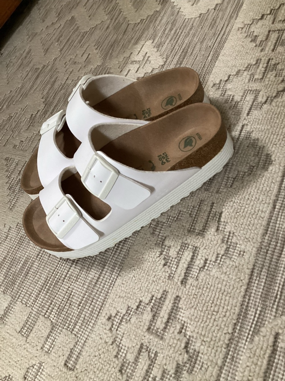 White Arizona Flex Platform Papillio Birko- flor Slide Sandals